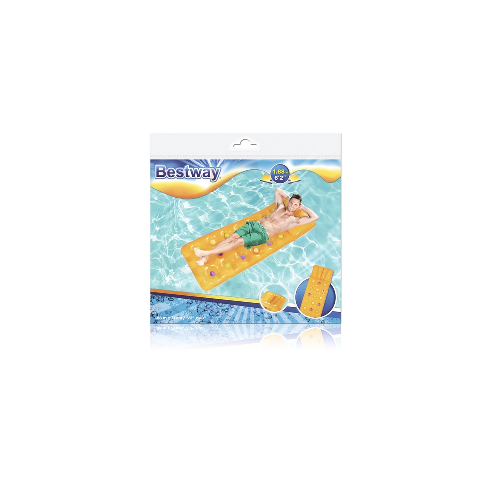 Pripučiamas plaukimo čiužinys Bestway geltonas 188 x 71 cm 43014