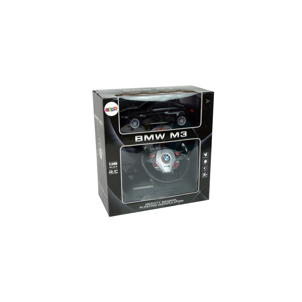 Auto Zdalnie Sterowane BMW M3 Czarny Pilot Kierownica 1:18 Dźwięk Światła
