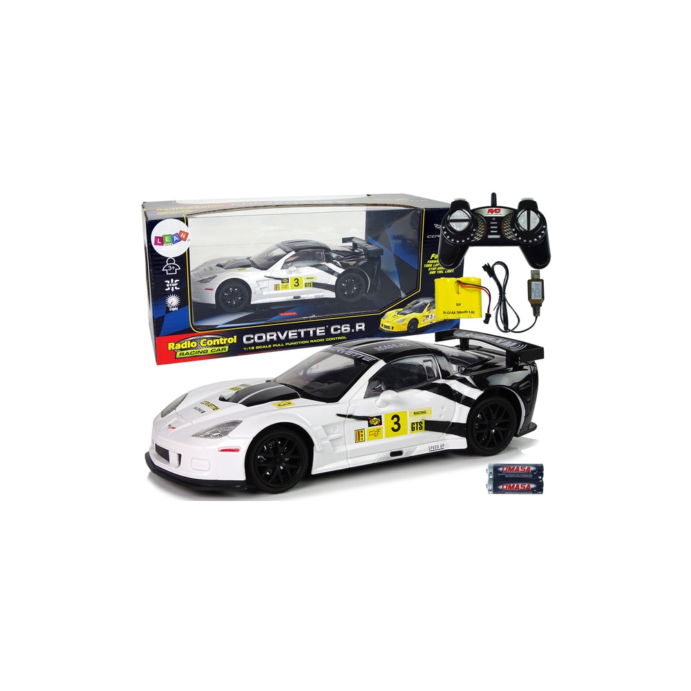 Nuotoliniu būdu valdomas Lenktyninis sportinis automobilis R/C 1:18 Corvette C6.R 2.4 G Lights, White