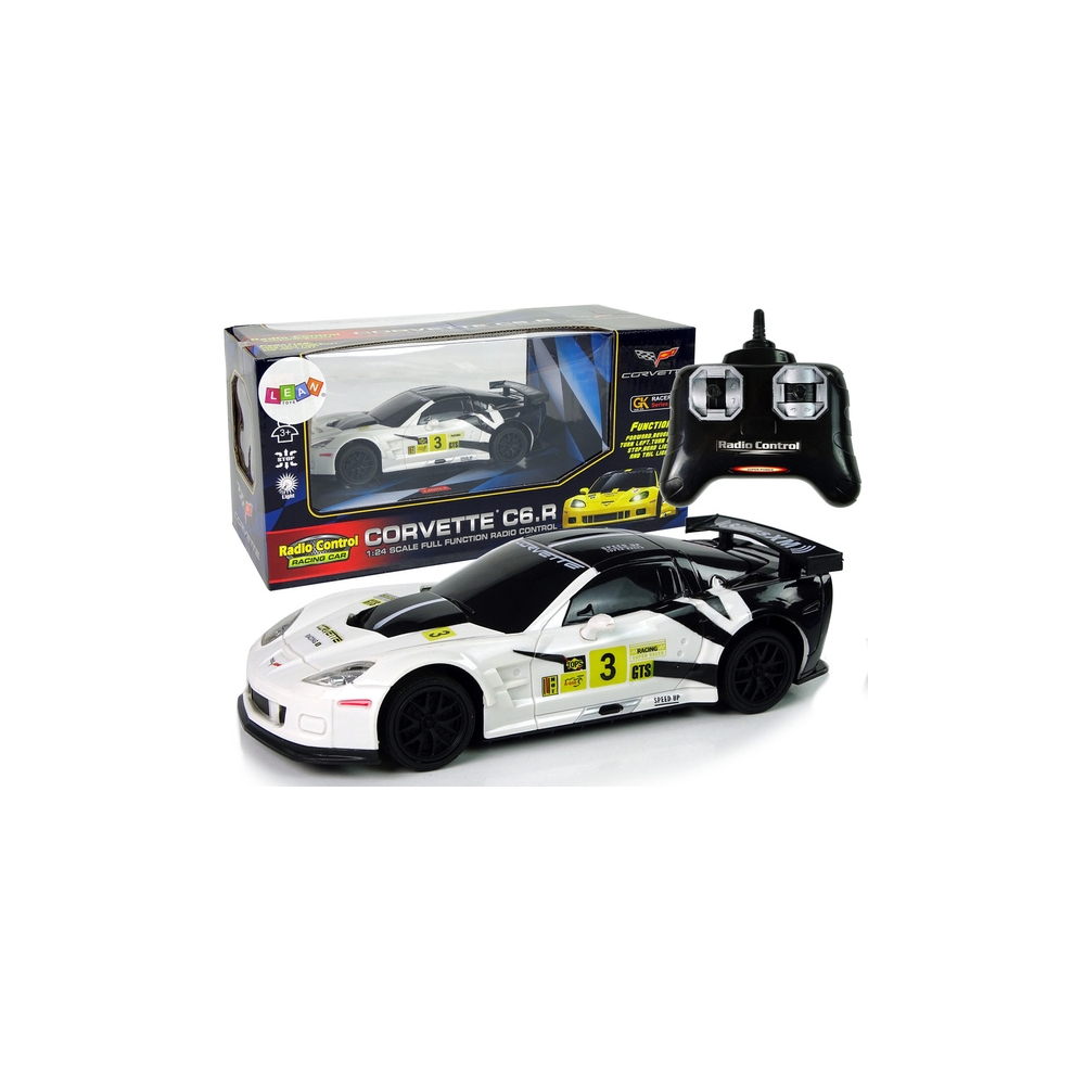 Nuotoliniu būdu valdomas Lenktyninis sportinis automobilis R/C 1:24 Corvette C6.R 2.4 G Lights, White