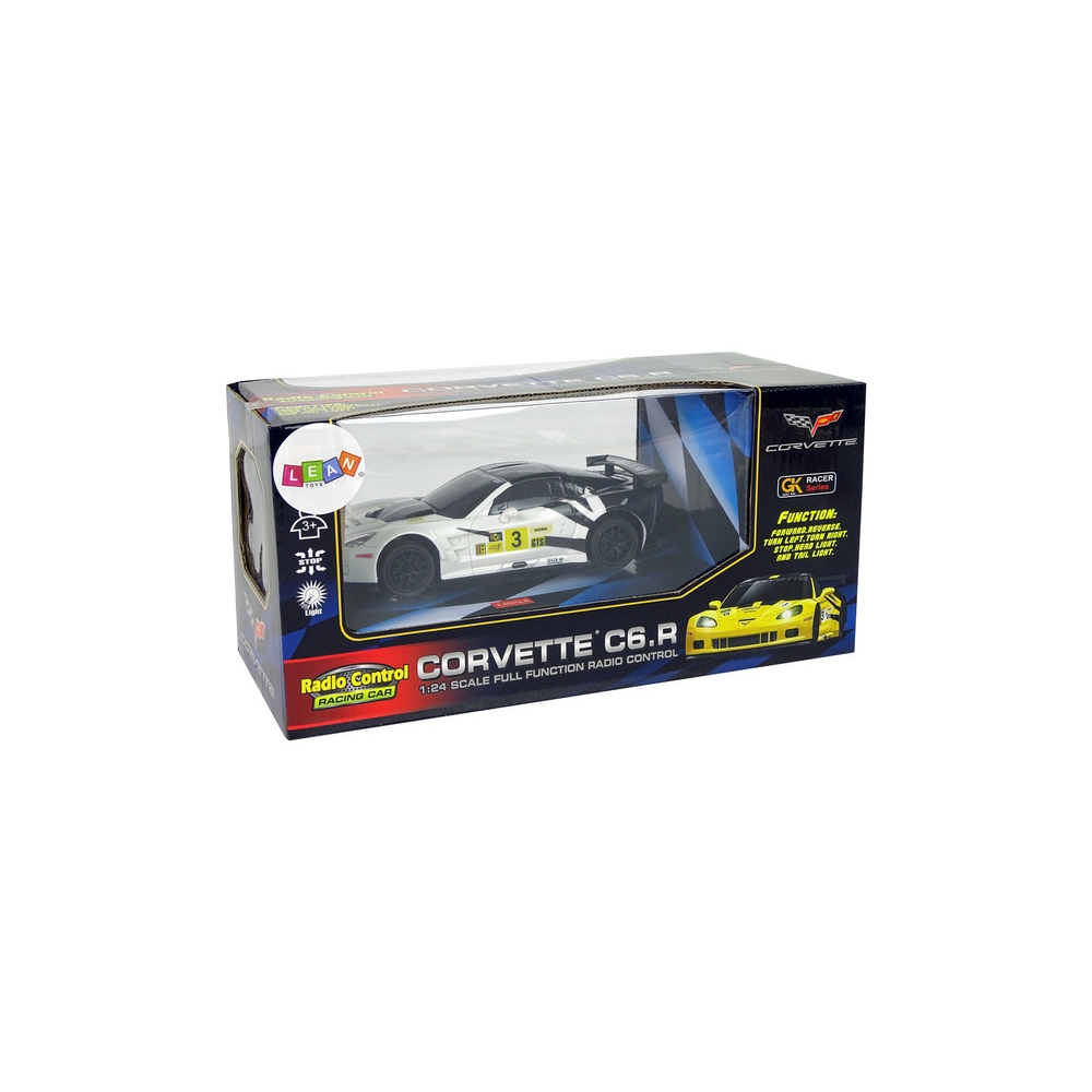Nuotoliniu būdu valdomas Lenktyninis sportinis automobilis R/C 1:24 Corvette C6.R 2.4 G Lights, White