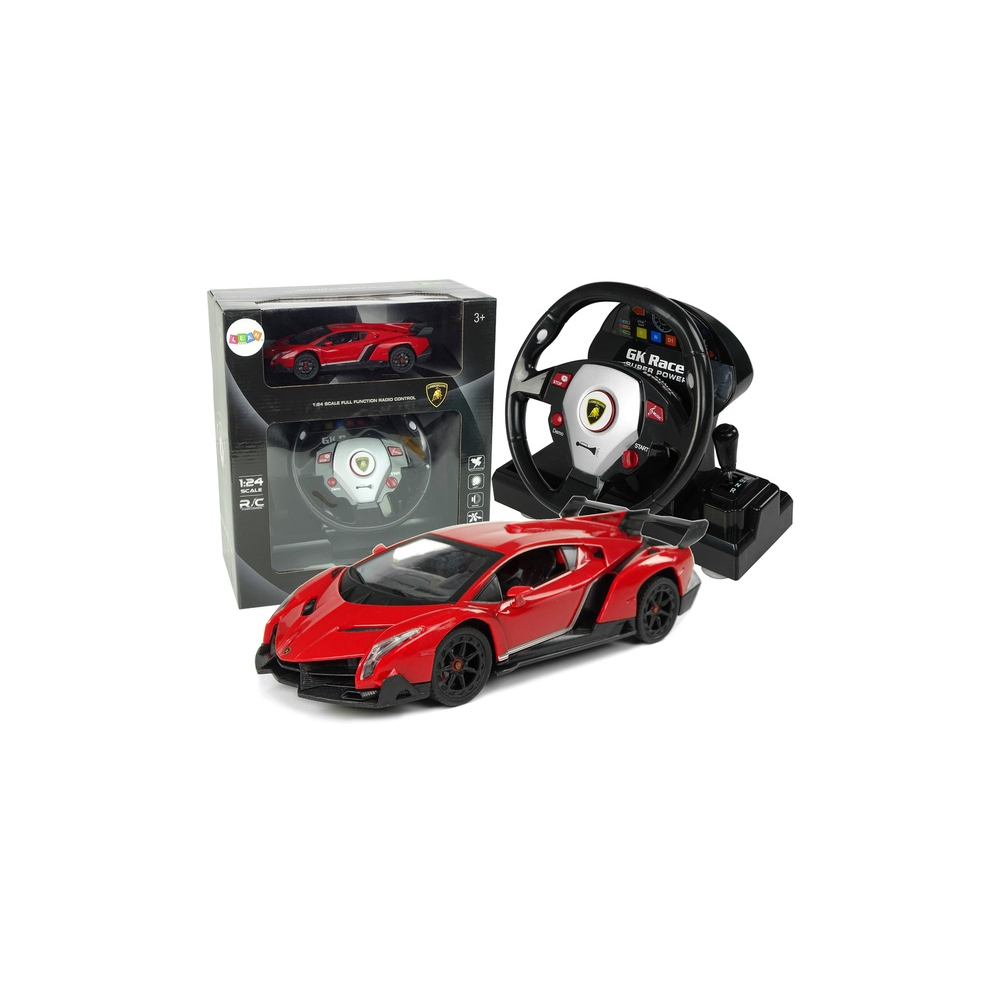 Auto Zdalnie Sterowane Lamborghini Veneno Czerwony 2,4 G Pilot Kierownica Dźwięk Światła 1:24
