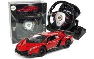 Auto Zdalnie Sterowane Lamborghini Veneno Czerwony 2,4 G Pilot Kierownica Dźwięk Światła 1:24