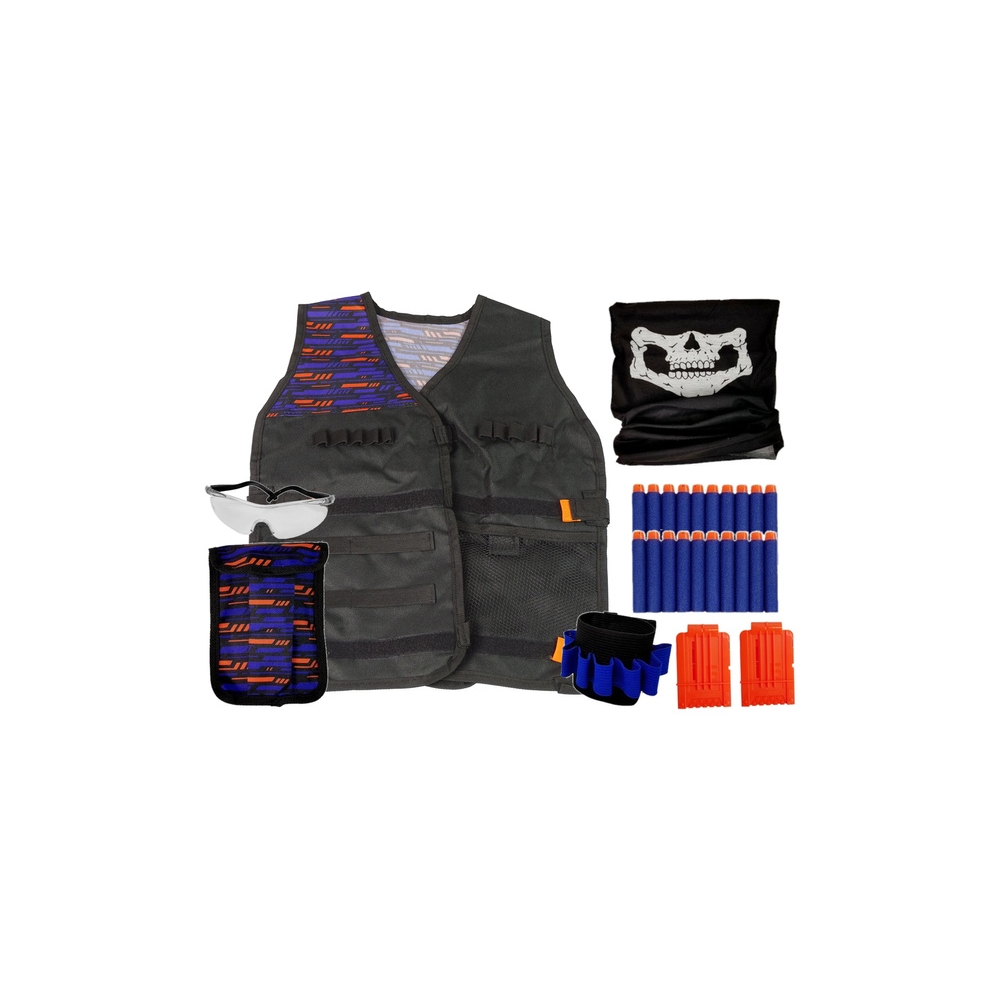 Commando Outfit Policeman Costume Cartridges Glasses Scarf Vest