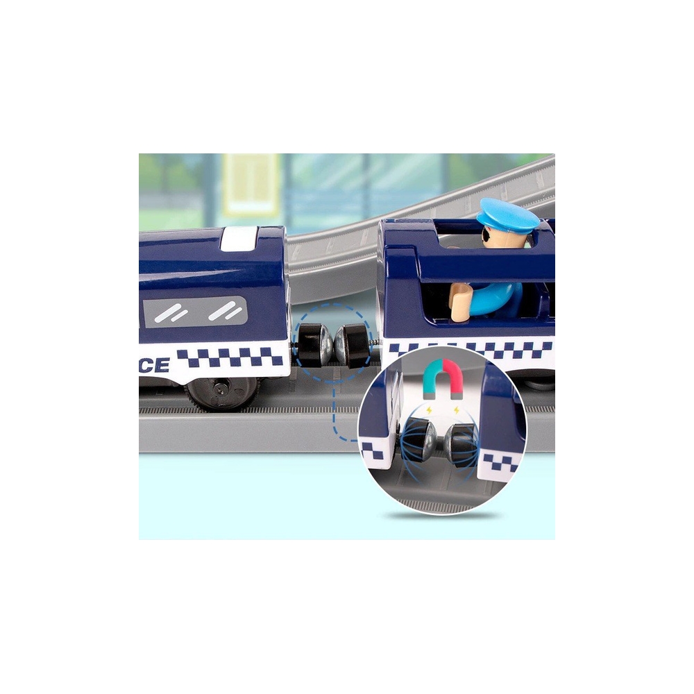 Miesto policijos traukinys Mėlynas-Žaislai, Auto ir transporto žaislai, Traukiniai-e-vaikas