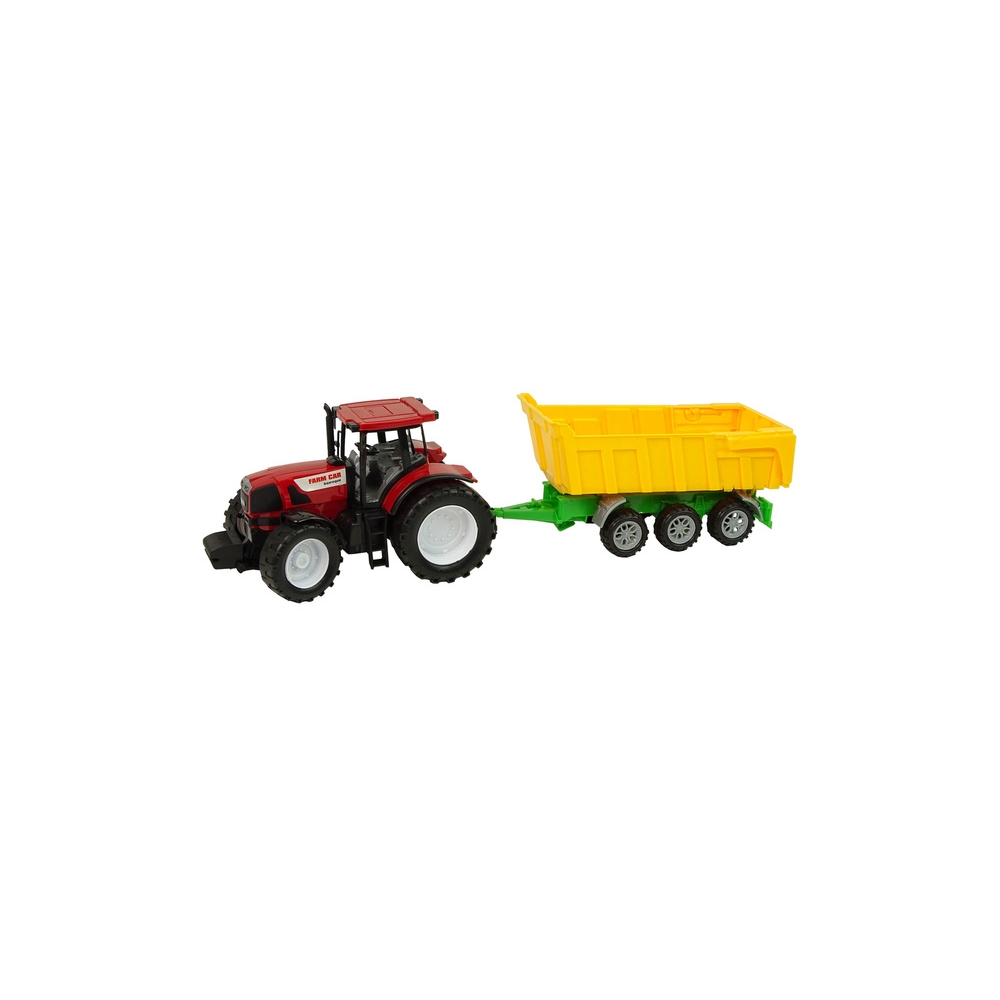 Traktorius su geltona priekaba 50 cm-Žaislai, Auto ir transporto žaislai, Traktoriai-e-vaikas