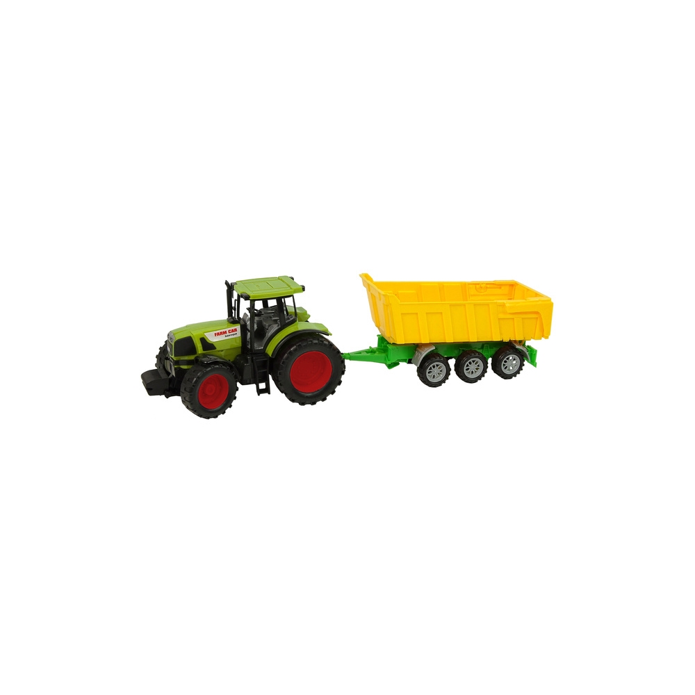 Traktorius su geltona priekaba 50 cm-Žaislai, Auto ir transporto žaislai, Traktoriai-e-vaikas