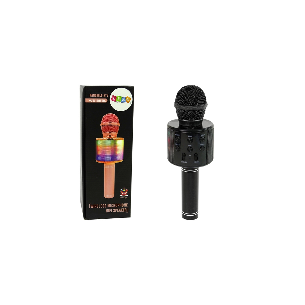 Mikrofon Bezprzewodowy USB Głośnik Nagrywanie Karaoke Model WS-858 Czarny