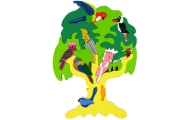 Wooden Tree Birds Parrots DIY Wooden Puzzle Blocks