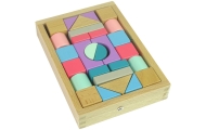 Wooden Bricks Pastel Colours 28 Pieces Castle