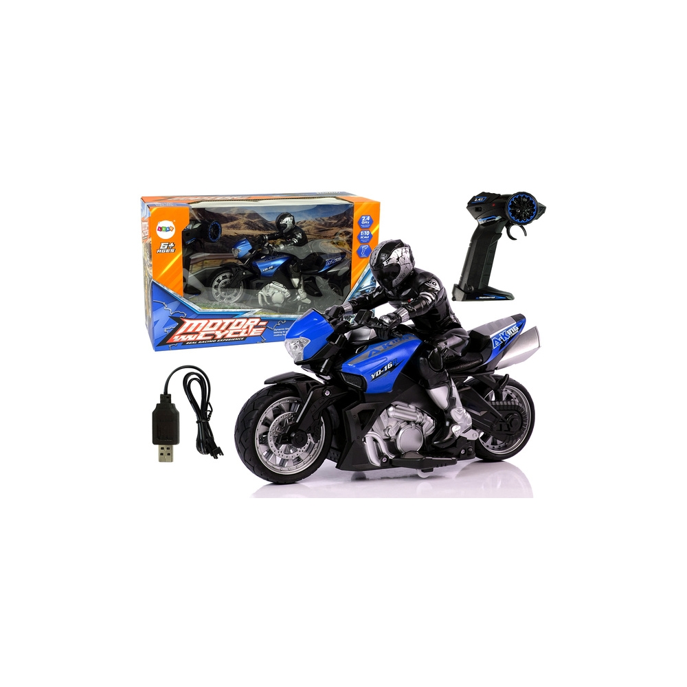 Motor Sportowy R/C 2.4G Zasięg 35 m 1:10 Niebieski