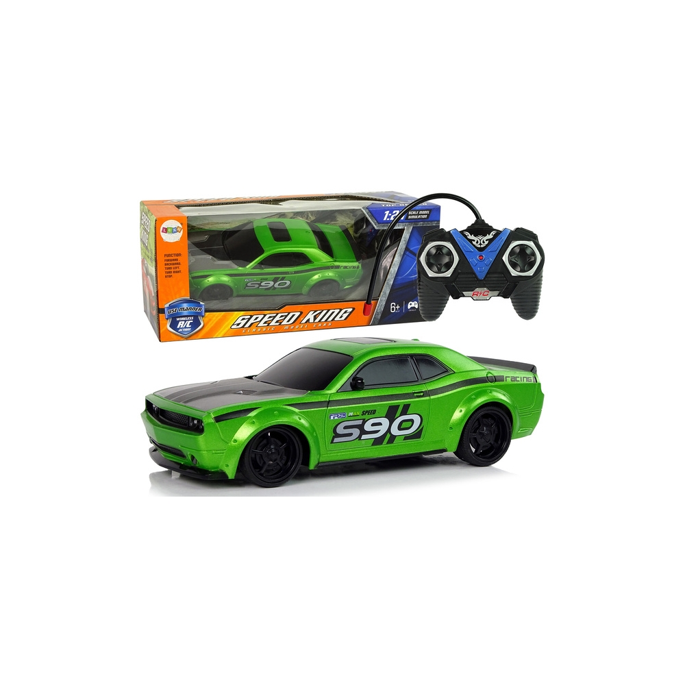 Nuotolinio valdymo sportinis automobilis 1:24 Racing Green-Žaislai, Auto ir transporto žaislai, Valdomos radijo bangomis-e-vaika