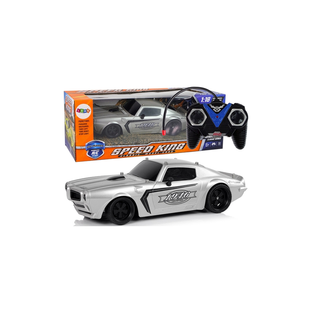 Nuotoliniu būdu valdomas R/C 1:18 Champion Pilot sportinis automobilis, Silver