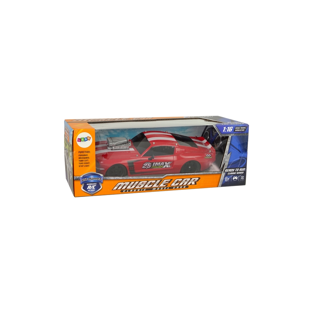 Sportinis automobilis R/C 1:16 Raudona/Balta-Žaislai, Auto ir transporto žaislai, Valdomos radijo bangomis-e-vaikas