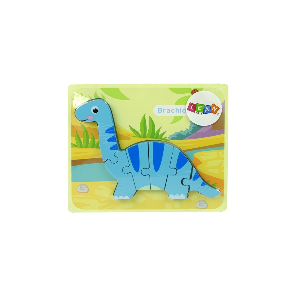 Medinė dėlionė dinozauras Brachiozauras Mėlynas
