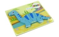 Medinė dėlionė dinozauras Brachiozauras Mėlynas