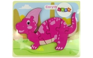 Wooden Puzzle Dinosaur Corythosaurus Pink Spinosaurus Purple