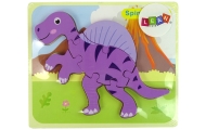 Medinė dėlionė dinozauras Rožinis