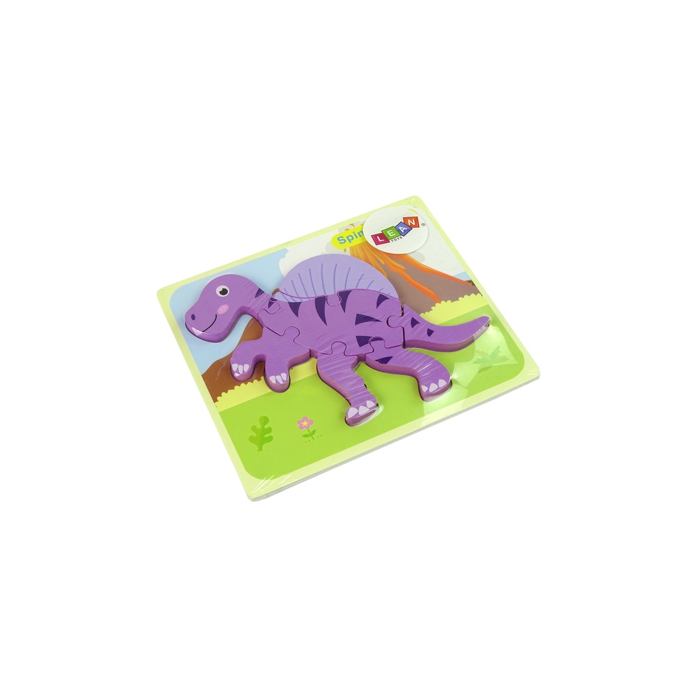 Medinė dėlionė dinozauras Rožinis