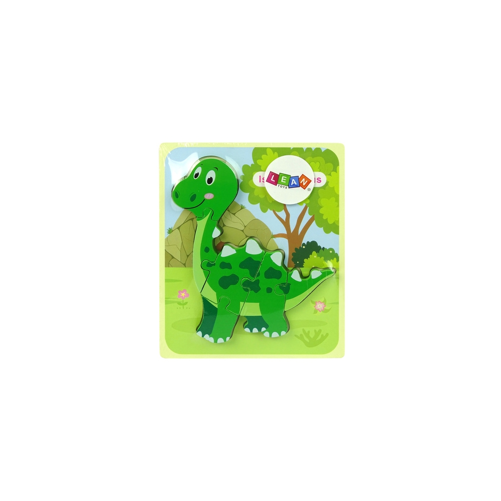 Medinė dėlionė dinozauras Žalias