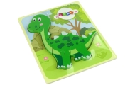 Wooden Isanosaurus Green Dinosaur Puzzle