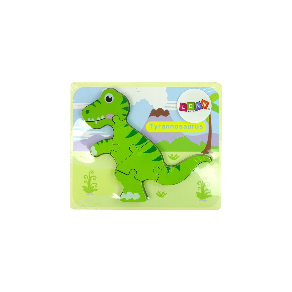 Medinė dėlionė dinozauras Žalias