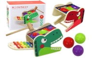 Dinosaur Cymbal Hammer 2in1 Wooden Red