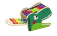 Dinozaurų plaktukas 2in1 medinis raudonas