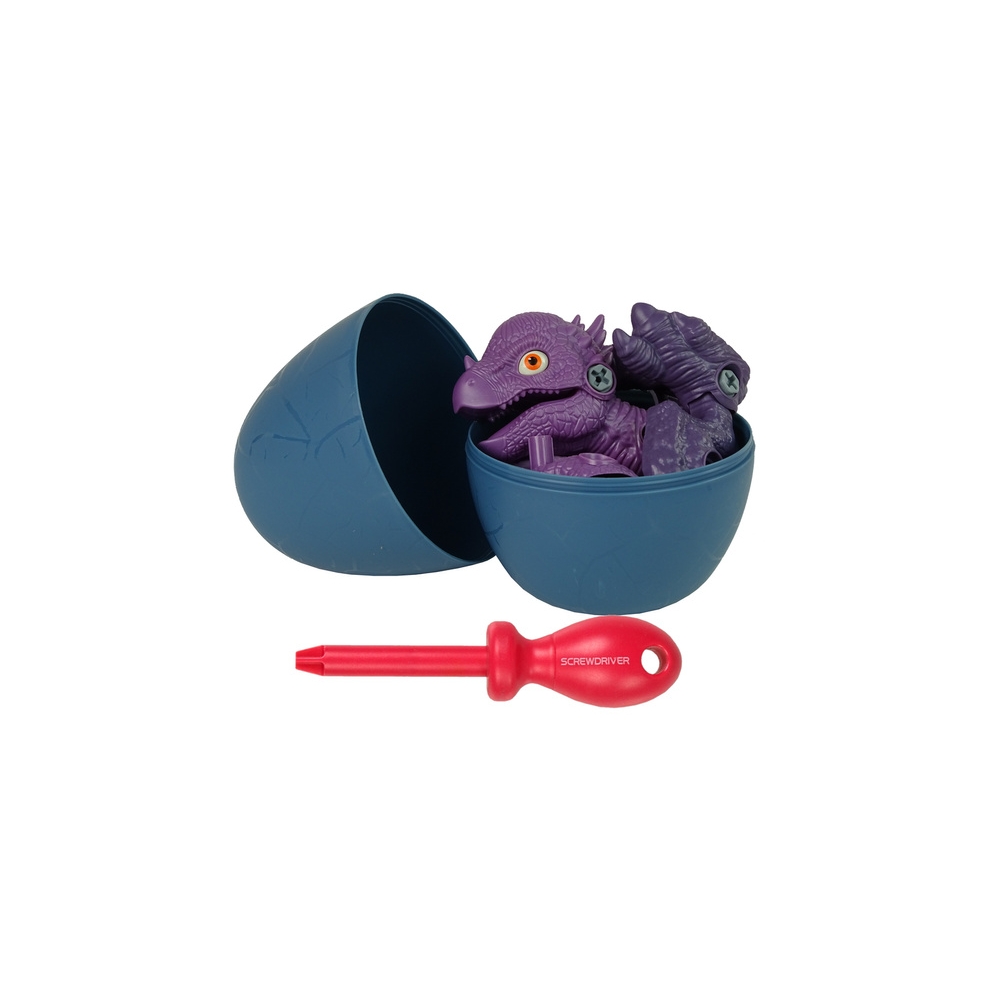 Dinozauro Stygimoloch rinkinys su kiaušiniu DIY atsuktuvu Violetinė
