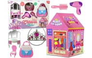 Princess Tent for Kids Beauty Salon Pink Accessories Crown