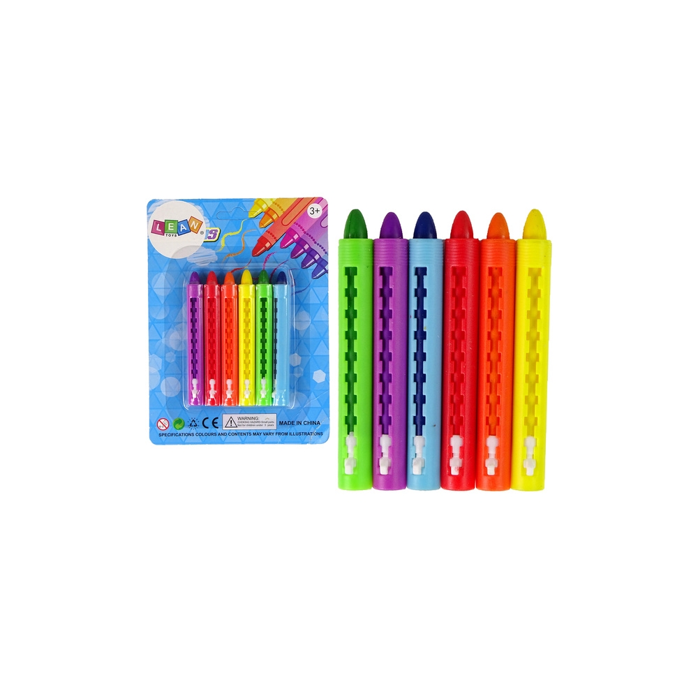 Pastelinių kreidelių rinkinys LEANTOYS, 6 vnt., 9cm