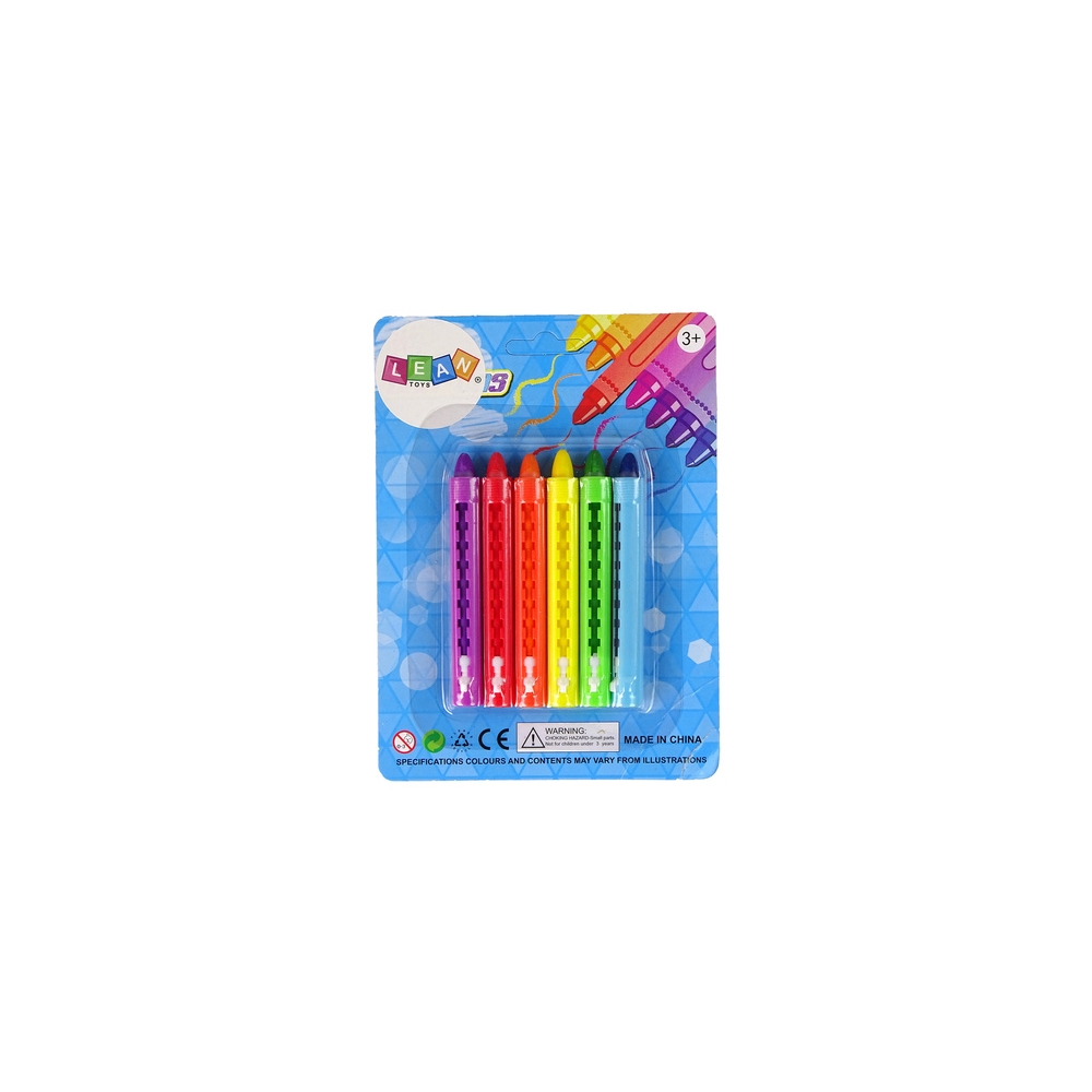 Pastelinių kreidelių rinkinys LEANTOYS, 6 vnt., 9cm