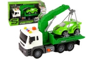 Car Transporter Roadside Assistance Tow Truck 1:16 Green Sound Lights