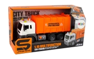 Šiukšliavežė su garso efektais 1:16 Oranžinė-Žaislai, Auto ir transporto žaislai, Mašinos-e-vaikas