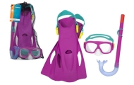Diving Set Mask, Snorkel, Fins Pink Bestway 25019
