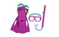 Diving Set Mask, Snorkel, Fins Pink Bestway 25019