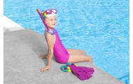 Diving Set Mask, Snorkel, Fins Pink Bestway 25019