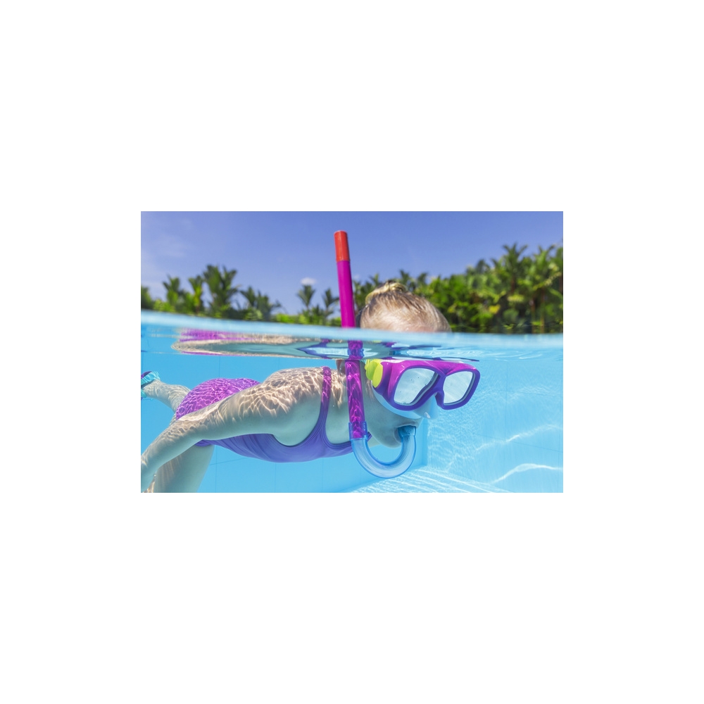 Diving Set Mask, Snorkel, Fins Pink Bestway 25019