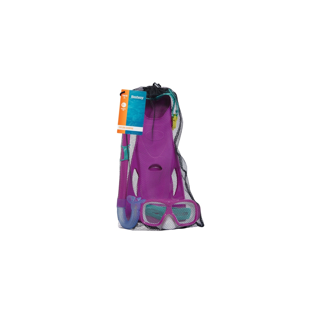 Diving Set Mask, Snorkel, Fins Pink Bestway 25019