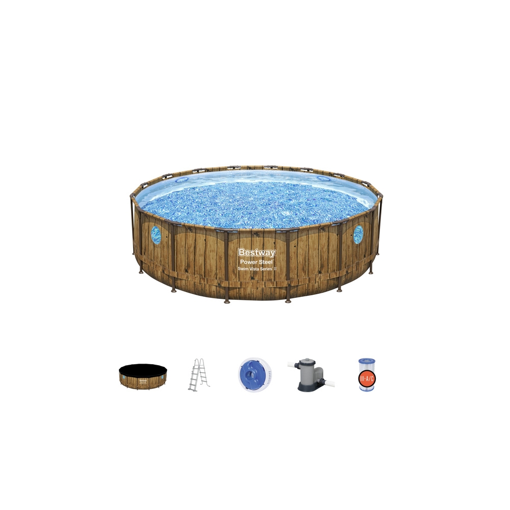 Sodo baseinas 488 x 122 cm Bestway 56725-Žaislai, Lauko žaislai, Baseinai, Karkasiniai baseinai-e-vaikas