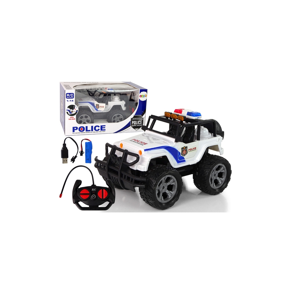 Auto R/C Policja Jeep Policyjny 1:14 Zdalnie Sterowane Efekty Świetlne