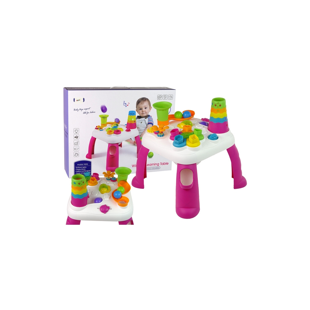 Interactive Educational Table Ball Sorter Slide Pink