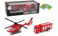 Fire Brigade Helicopter Pull Set Red
