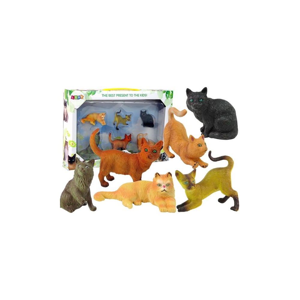 Set of 6 Figures  Domestic cats of various breeds