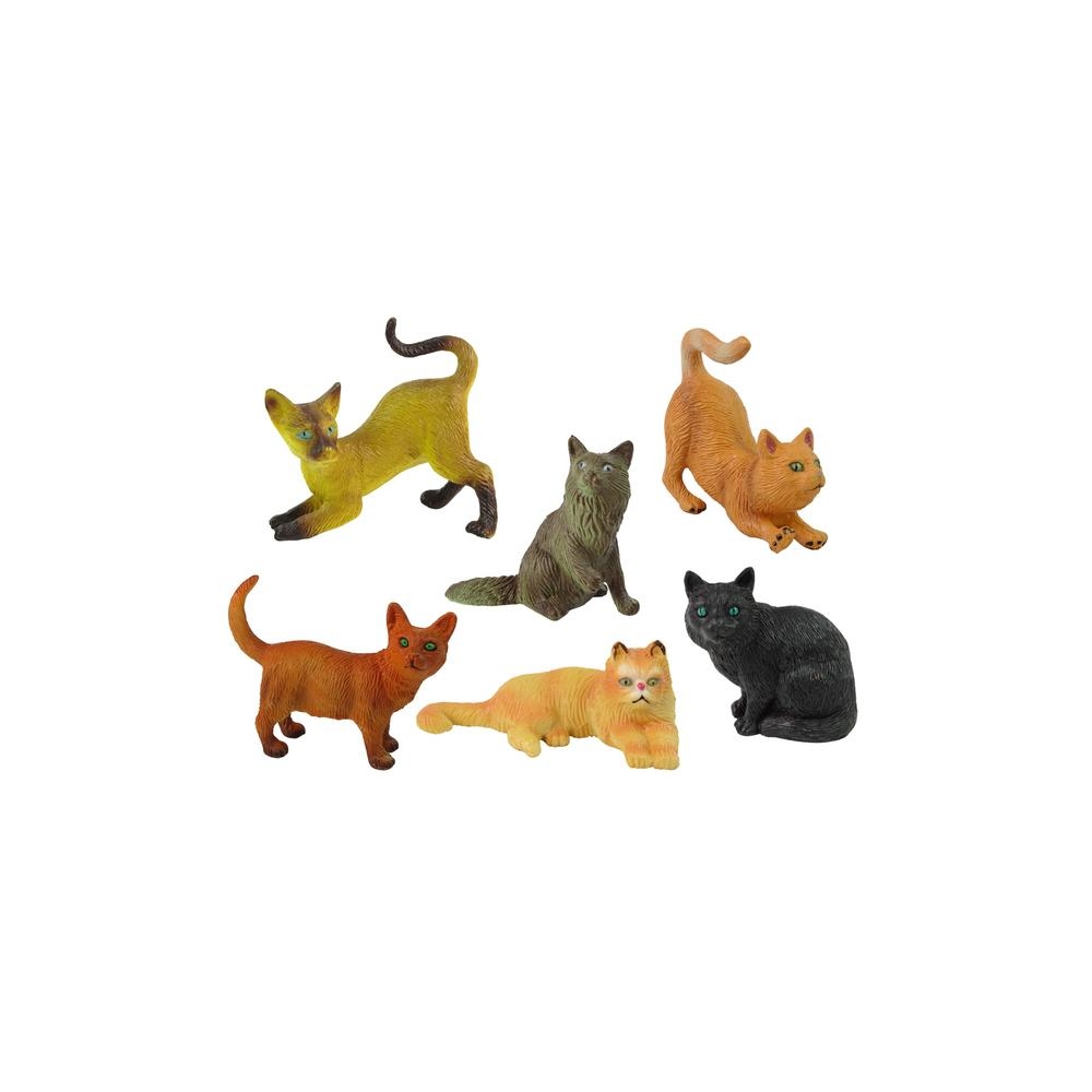 Set of 6 Figures  Domestic cats of various breeds