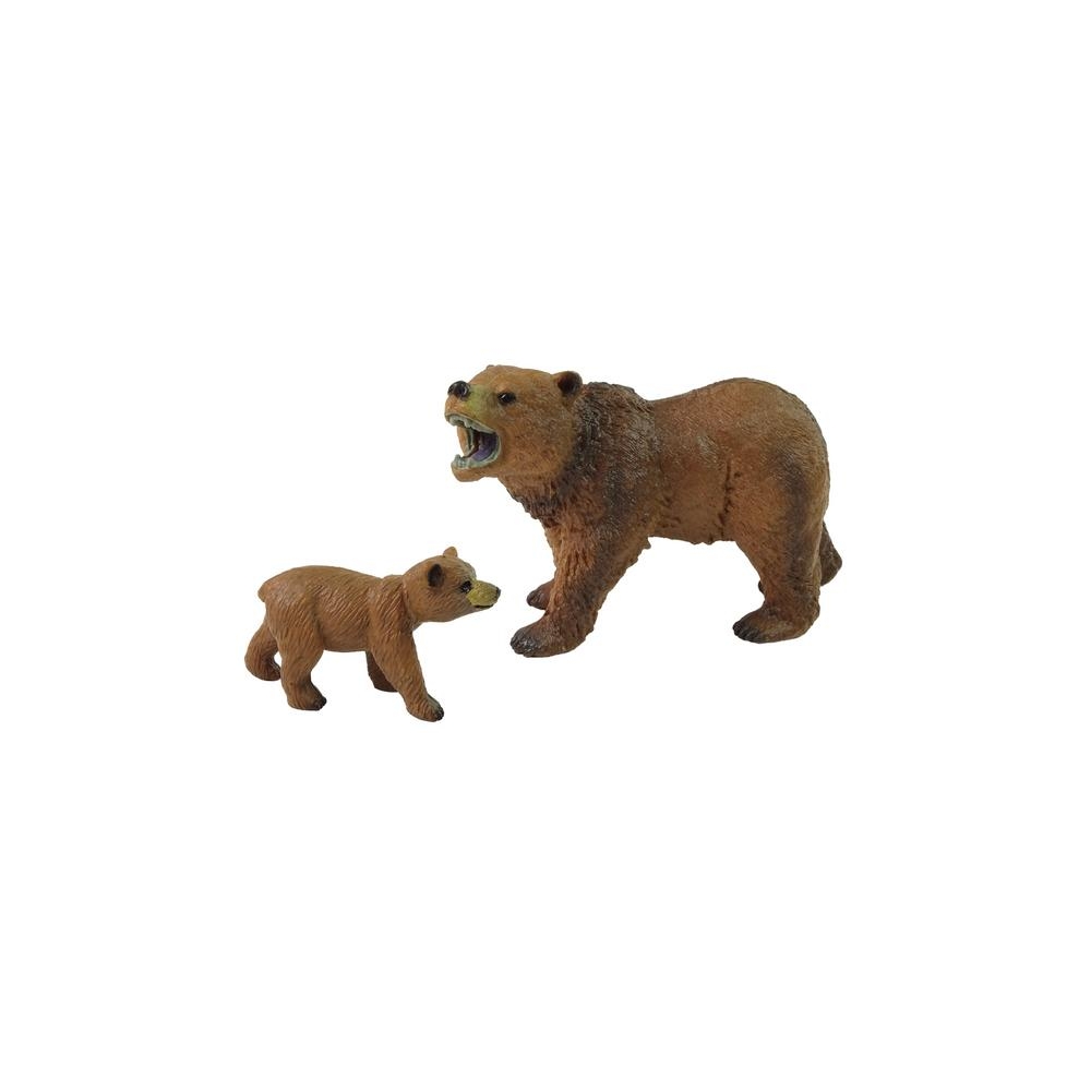 Set of 2 Figures Grizzly bear with cub