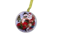 Metal Christmas Tree Decorative Metal Bomb Santa with Snowman Green