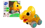 Dinosaur on Wheels Yellow Triceratops Figurine
