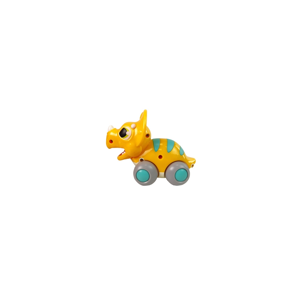 Dinozaurų ant ratų figūrėlė Geltonas trikeratopsas
