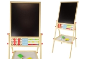 Drewniana Tablica 2w1 Magnetyczna Kredowa + Liczydło Alfabet Tabliczka Mnożenia